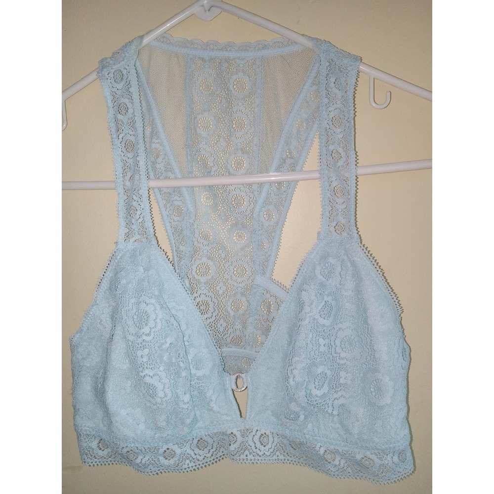 Aerie Women's Bralette Medium Blue Lace No Pads S M Lace Rackerback